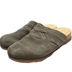 Clarks Collection Brynn Glide Mules Dark Olive - Size 10 ‎